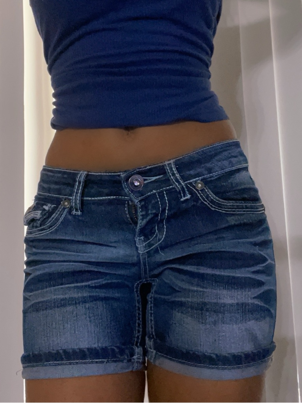 Soundgirl Dark Blue Denim Jean Shorts